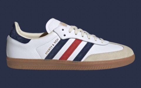 Sporty & Rich 与 adidas Samba OG “Olympic” 联名款将于2024年7月发售。