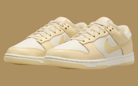 Nike Dunk Low “Muslin/Team Gold” 配有 3M 反光 Swoosh 标志